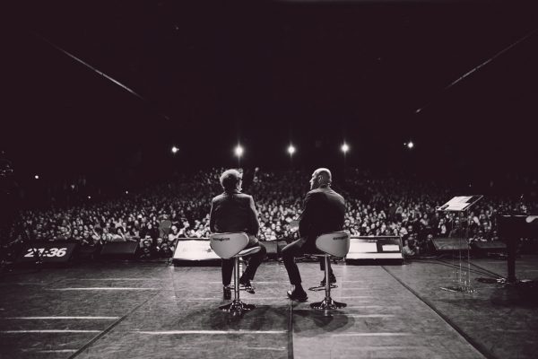 Livio Sgarbi e Andrea Grassi sul palco